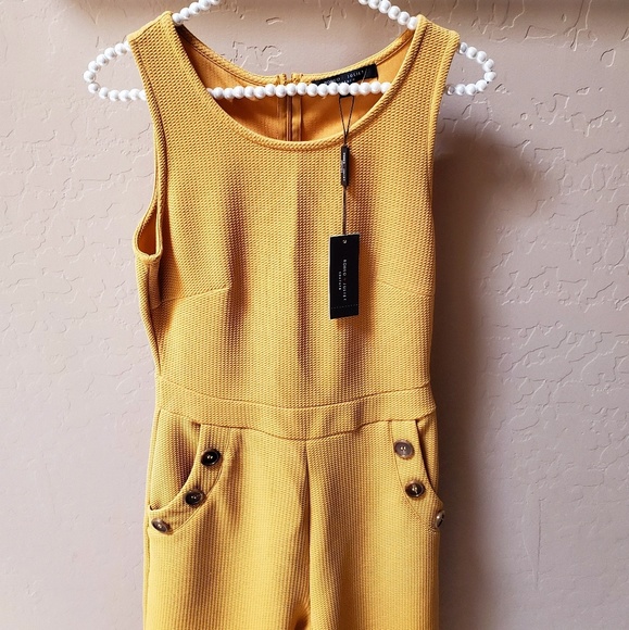 "Romeo and Juliet Couture" Mustard Jumpsuit - Picture 5 of 8
